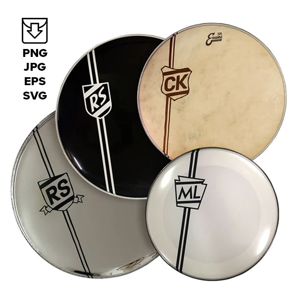 Custom Bass Drum Shield Logo - Downloadable Version