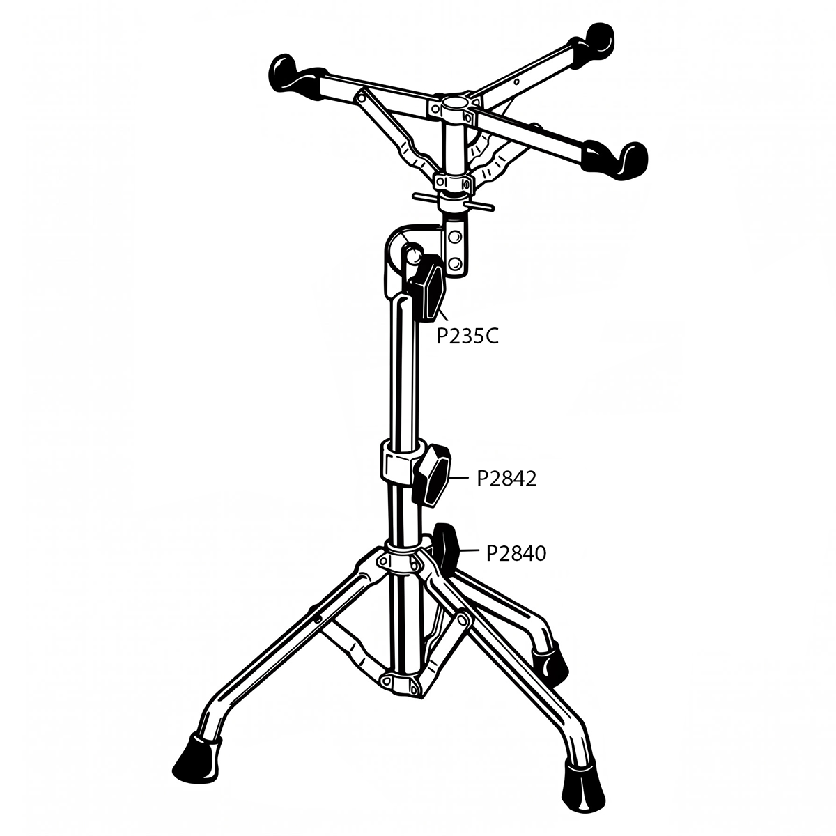Diagram of Ludwig Hercules Snare Stand