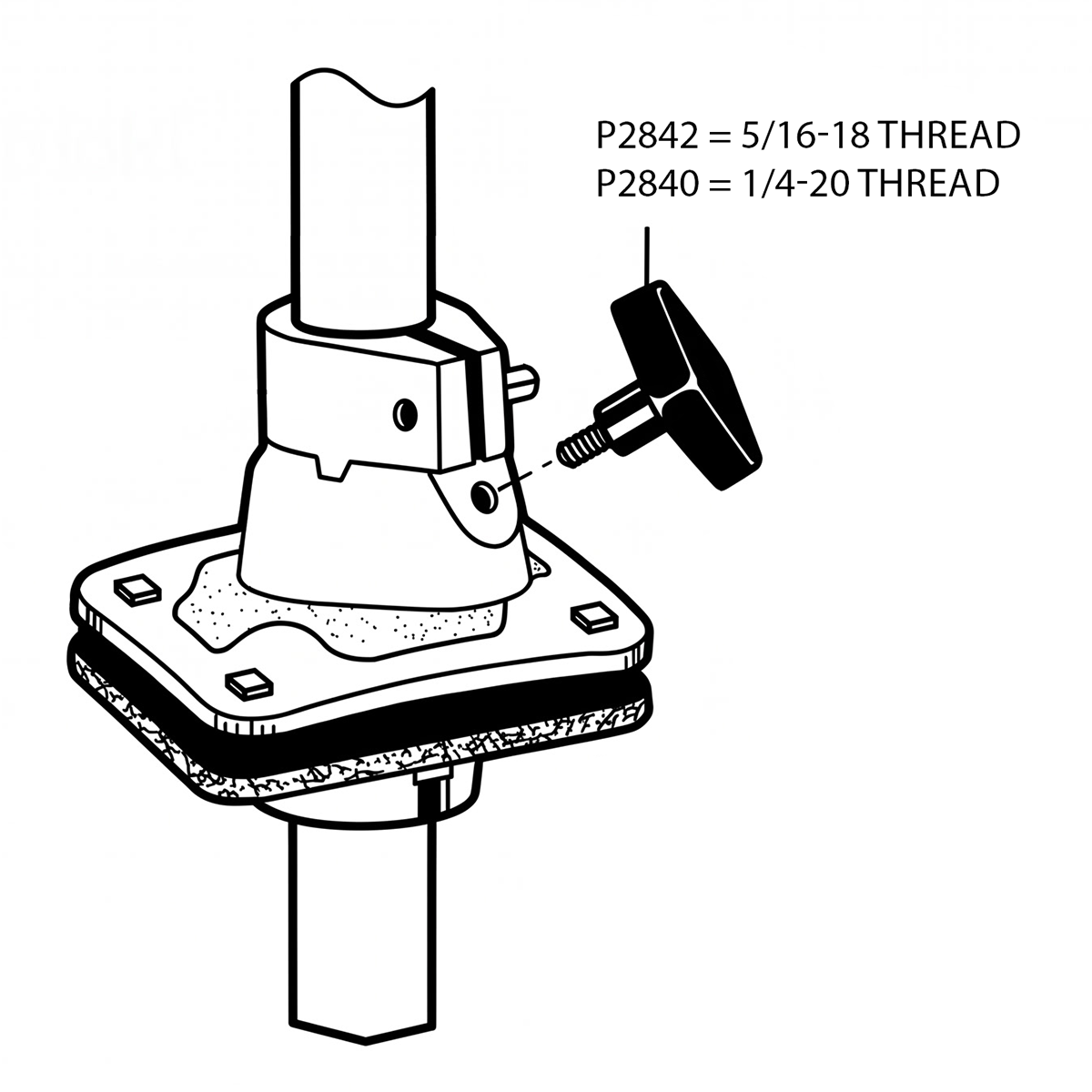 Diagram of Classic Ludwig Bass Drum Tom Holder Bracket